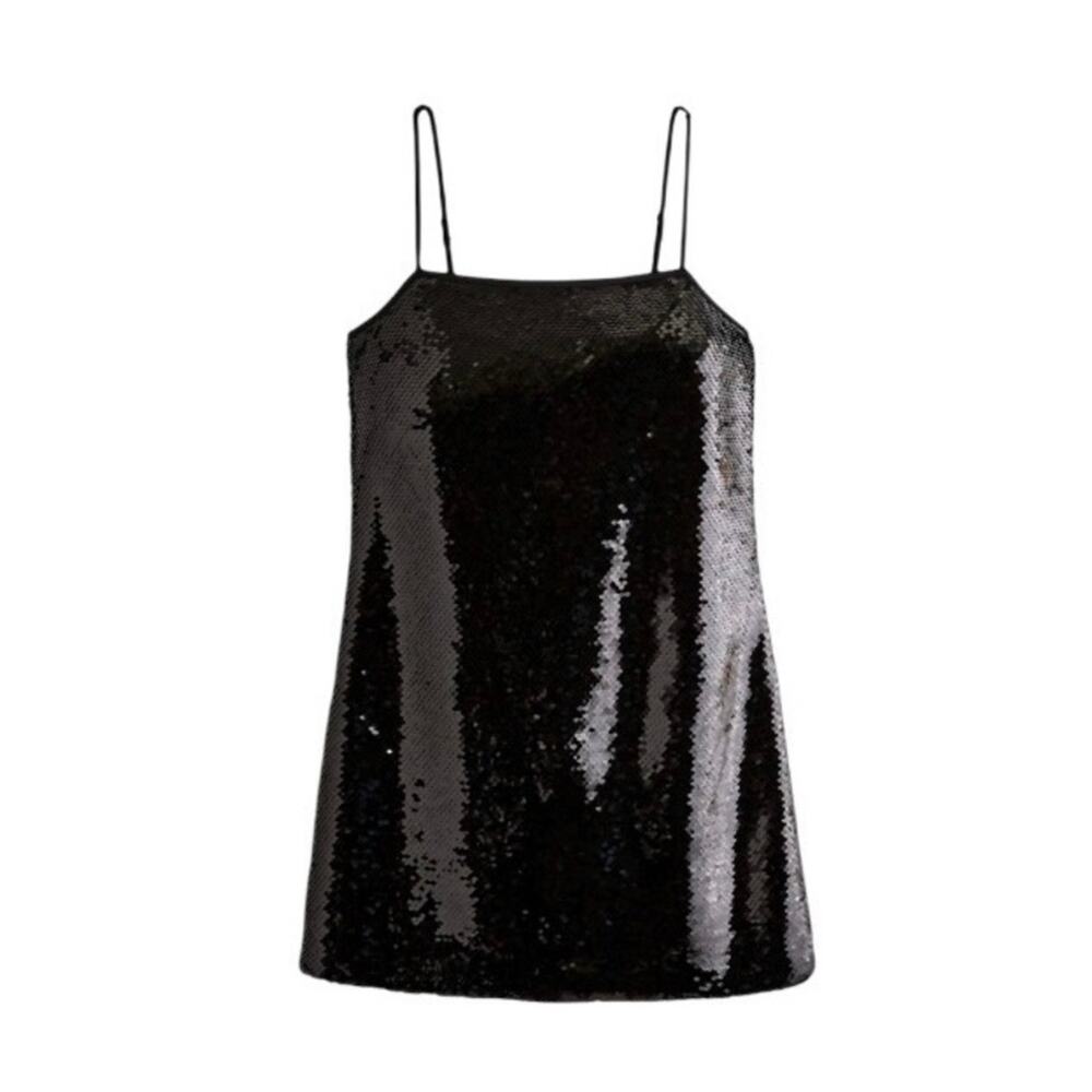 NEW Abercrombie & Fitch Black Sequin Mini Dress Womens XLT Tall NWT Cocktail